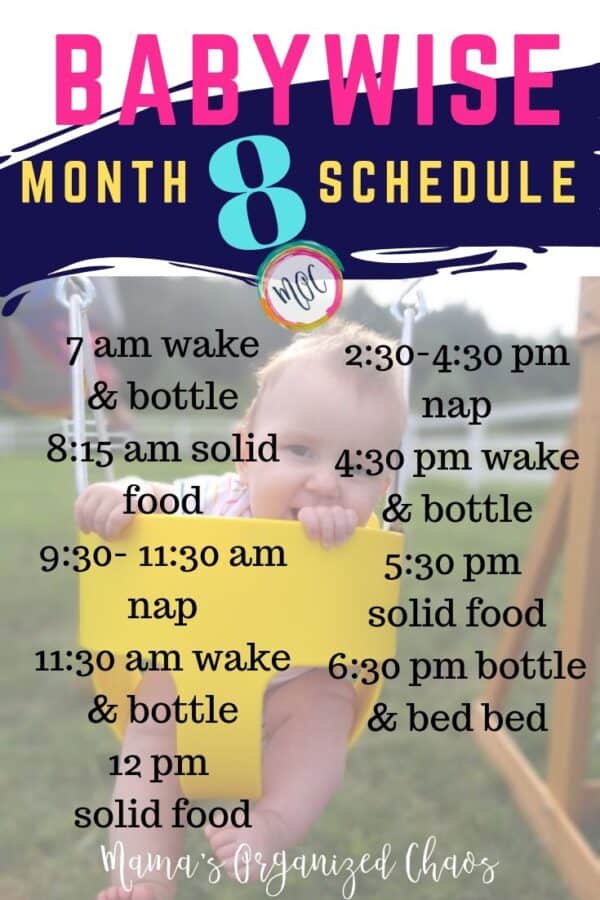 8 Month Old Babywise Schedule (Feedings & Naps) - Mama's Organized Chaos